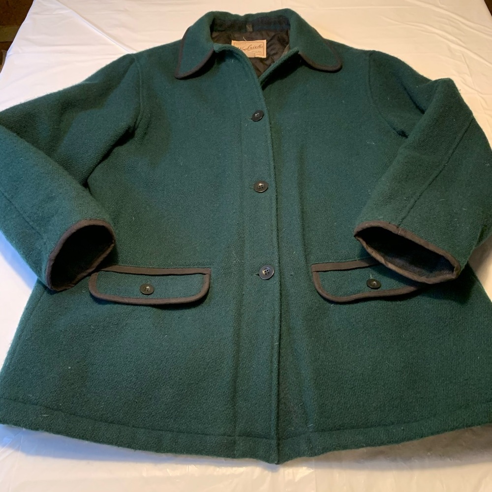 Woolrich Green Wool Blend Chore Barn Field Jacket